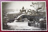 Cluj - Kolozsvar - Statuia lui Matei Corvin (Corvinul) iarna - 1935 - tip fotografie, necirculata, Photo orig. &quot;Fotofilm&quot;