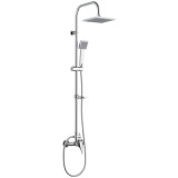 Coloana de dus Ermetiq ER-SDB10,cu baterie monocomanda, para dus fixa si mobila, furtun dus 1.5 m, Crom