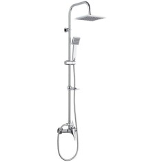 Coloana de dus Ermetiq ER-SDB10,cu baterie monocomanda, para dus fixa si mobila, furtun dus 1.5 m, Crom