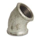 Fiting fontă maleabilă, cot 45 grade, 1 1/4&quot; IG x 1 1/4&quot; IG