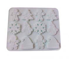 Forma silicon pentru prajituri, 12 cavitati, Sarbatori de iarna, 152COF