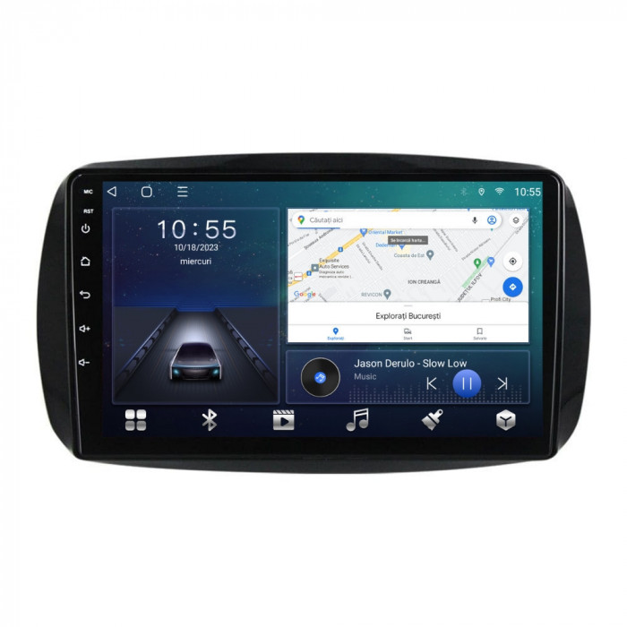 Navigatie dedicata cu Android Smart Fortwo dupa 2014, 2GB RAM, Radio GPS Dual