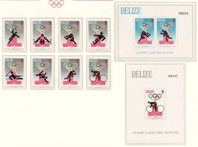Belize 1979 Mi 432/39 A + bl 10/11 MNH - JO de vara din 1980, Moscova foto