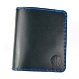Cumpara ieftin Portofel din piele naturala, Odin, negru cu albastru