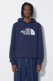 The North Face hanorac de bumbac M Drew Peak Pullover Hoodie barbati, culoarea albastru marin, cu glugă, cu imprimeu, NF00AHJY8K21