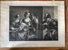 Guercino, Regina Semiramis a Babilonului, litografie, 1836