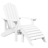 Cumpara ieftin Scaun de gradina Adirondack cu suport pentru picioare alb HDPE