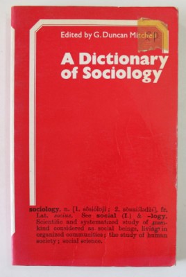 A DICTIONARY OF SOCIOLOGY , edited by G. DUNCAN MITCHELL , 1977 foto