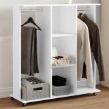 Gossi sifonier cu roti, alb, 102x38x110 cm, lemn prelucrat