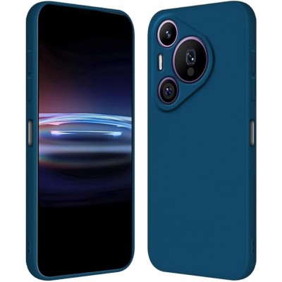 Husa de Protectie, Flippy, pentru Huawei Pura 70, Liquid Silicone, cu Microfibra pe Interior, Protectie Antisoc, Compatibil Incarcare Wireless, Albast foto