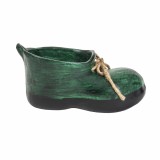 Decoratiune pentru gradina, din ceramica, bocanc mic cu suport pentru flori, inaltime 11cm, lungime 27cm / EXT 10204