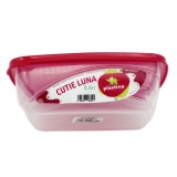 Caserola alimente, Luna 45029, plastic, dreptunghiulara, transparenta, 0.55 L