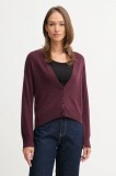 United Colors of Benetton cardigan din amestec de l&acirc;nă culoarea bordo, light, 102HD6052