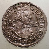 Moneda Argint AUSTRIA Ferdinand Carol 3 Kreuzer 1642, Medievala