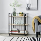 Carucior servire la masa ABCF-1501 negru/culoarea lemnului [en.casa] HausGarden Leisure