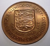 J.087 JERSEY ELIZABETH II 1/12 SHILLING 1960 AUNC