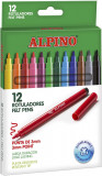 Carioca Lavabila, 12 Culori/cutie, Alpino Standard - Culori Clasice