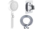 Set de duș, 3 elemente, 5 funcții, oțel inoxidabil, alb, Oem
