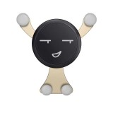 Suport de telefon, flippy, pentru ventilatie, din abs si silicon, 11 x 10 x 4 cm, pentru telefon 4.0 - 6.0 inch, model smiley face, auriu