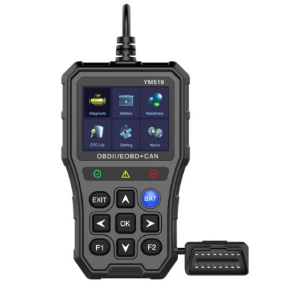 Tester auto de diagnoza OBD2 Techstar YM519, Resetare erori, Test baterie, Scanare coduri eroare motor, Citire parametri live, Ecran color 2.8&amp;rdquo;, Prote foto