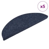 Gossi covorase autoadezive pentru scari, 5 buc., 56x17x3 cm, semirotunde, albastre
