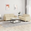 VidaXL Set de canapele cu perne, 2 piese, crem, textil 3202088