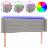 Cumpara ieftin Tablie de pat cu LED, gri deschis, 147x16x78/88 cm, textil