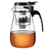 Ceainic Sticla cu Infuzor Pufo Tea 950ml, Transparent, Filtru Detasabil, Termorezistent, Design Modern Elegant