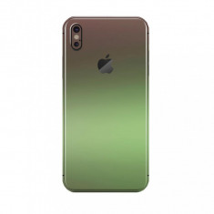 Set Folii Skin Acoperire 360 Compatibile cu Apple iPhone XS (Set 2) - Wraps Skin Chameleon Avocado Metallic