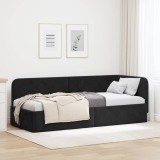 vidaXL Cadru de pat colțar cu headboard Negru 80 x 200 cm Catifea 42016518