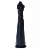 Dildo Anal Fisting Sugarloaf cu Ventuza, PVC, Negru, 38 cm