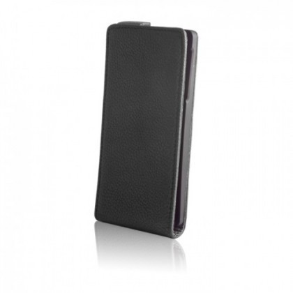 Husa piele Stand Sony Xperia Z1 Compact Slim Flip Negru