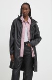 Herschel geaca de ploaie femei, culoarea negru, de tranzitie