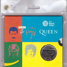 Moneda omagiala QUEEN, UK 5 lire, 2020, prima din colectia Legendele Muzicii