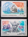 ANDORA franceza 1992 corbaii, Cristofor Columb, Europa CEPT 1992 serie 2v neștampilat, Nestampilat