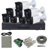 Kit supraveghere analog Dahua 8 camere 5MP lentila 3.6mm IR/lumina alba 40m microfon, DVR 8 canale 8MP 4K functii AI si accesorii SafetyGuard Surveill