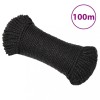 Fr&acirc;nghie de lucru, negru, 3 mm, 100 m, polipropilenă