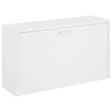 Cumpara ieftin Banca pentru pantofi, alb lucios, 80x24x45 cm, lemn stratificat