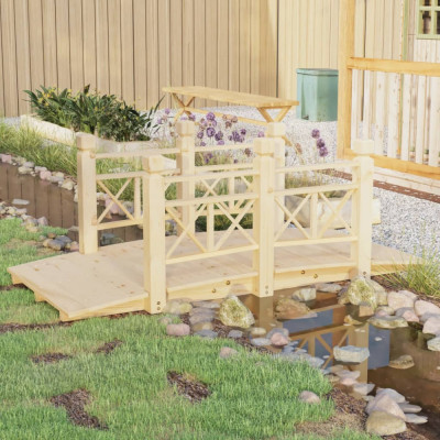 vidaXL Pod de grădină cu balustrade, 150x67x56 cm, lemn masiv de molid foto