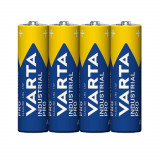 Set 4 baterii alcaline LR06, Varta Industrial Pro 35655, AA, 1.5V, in folie