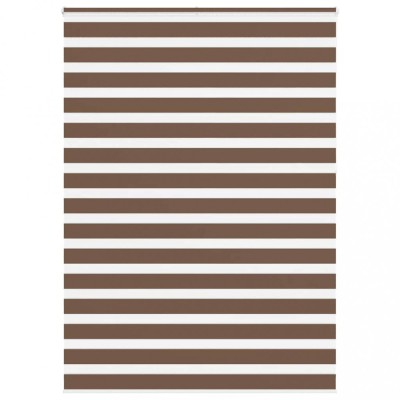 vidaXL Jaluzea tip zebra maro lățime țesătură 150,9 cm poliester foto