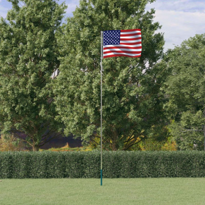 Steag SUA si stalp din aluminiu, 5,55 m GartenMobel Dekor foto