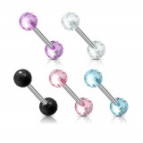 Barbell limbă glob disco transparent - Culoare Piercing: Transparent