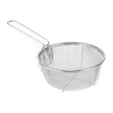 Cos Sita Friteuza 23cm Otel Inoxidabil cu Maner Pliabil, Strecuratoare Profesionala pentru Cartofi, Legume, Carne
