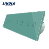 Intrerupator touch Livolo cu 6 comenzi, panou din sticla verde