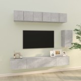 VidaXL Set dulap TV, 6 piese, gri beton, lemn prelucrat