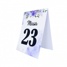 Numar Masa, model floral 3, alb&amp;amp;mov - DSBC205044- 23h Events foto