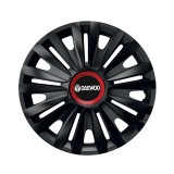 Cumpara ieftin Set 4 capace roti Negre Cu Inel Rosu Royal R14 pentru gama auto Daewoo, Autohelix MSA
