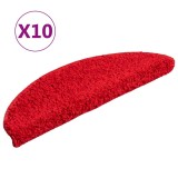 Cumpara ieftin Covorase pentru scari, 10 buc., 56x17x3 cm, rosii, semirotunde