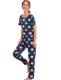 Pijama dama, model Elefanti, albastru/roz, XL, Cyrax